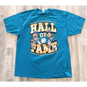 Arizona Diamondbacks Hall of Fame Randy Johnson Luis Gonzalez T Tee Shirt